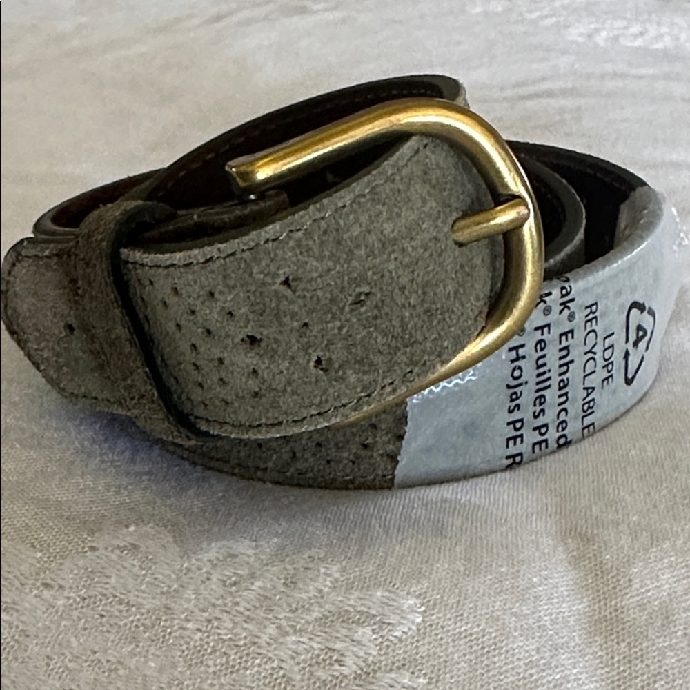 American Eagle Suede Leather Belt Green Brass Buckle XS NWT Western Boho